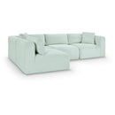 Meridian Shaggy Mint Corduroy Performance Fabric Modular Sectional IMAGE 1