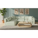  Manufacturer Color_Mint -- Shaggy 109" Mint Corduroy Performance Fabric Upholstered 4 pc Modular Sectional IMAGE 2