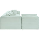  Manufacturer Color_Mint -- Shaggy 109" Mint Corduroy Performance Fabric Upholstered 4 pc Modular Sectional IMAGE 4