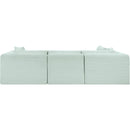  Manufacturer Color_Mint -- Shaggy 109" Mint Corduroy Performance Fabric Upholstered 4 pc Modular Sectional IMAGE 5