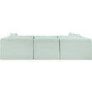 Meridian Shaggy Mint Corduroy Performance Fabric Modular Sectional IMAGE 5