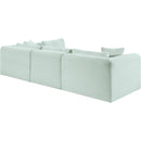  Manufacturer Color_Mint -- Shaggy 109" Mint Corduroy Performance Fabric Upholstered 4 pc Modular Sectional IMAGE 7