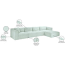  Manufacturer Color_Mint -- Shaggy 145" Mint Corduroy Performance Fabric Upholstered 4 pc Modular Sectional IMAGE 13