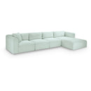 Meridian Shaggy Mint Corduroy Performance Fabric Modular Sectional IMAGE 1