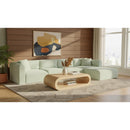  Manufacturer Color_Mint -- Shaggy 145" Mint Corduroy Performance Fabric Upholstered 4 pc Modular Sectional IMAGE 2