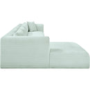  Manufacturer Color_Mint -- Shaggy 145" Mint Corduroy Performance Fabric Upholstered 4 pc Modular Sectional IMAGE 4