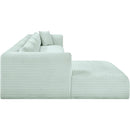 Meridian Shaggy Mint Corduroy Performance Fabric Modular Sectional IMAGE 4