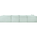  Manufacturer Color_Mint -- Shaggy 145" Mint Corduroy Performance Fabric Upholstered 4 pc Modular Sectional IMAGE 5