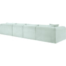  Manufacturer Color_Mint -- Shaggy 145" Mint Corduroy Performance Fabric Upholstered 4 pc Modular Sectional IMAGE 7