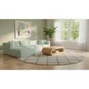  Manufacturer Color_Mint -- Shaggy 140" Mint Corduroy Performance Fabric Upholstered 5 pc Modular Sectional IMAGE 2