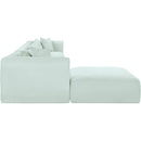  Manufacturer Color_Mint -- Shaggy 140" Mint Corduroy Performance Fabric Upholstered 5 pc Modular Sectional IMAGE 4