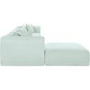 Meridian Shaggy Mint Corduroy Performance Fabric Modular Sectional IMAGE 4