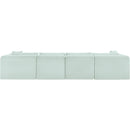  Manufacturer Color_Mint -- Shaggy 140" Mint Corduroy Performance Fabric Upholstered 5 pc Modular Sectional IMAGE 5
