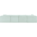 Meridian Shaggy Mint Corduroy Performance Fabric Modular Sectional IMAGE 5