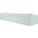 Meridian Shaggy Mint Corduroy Performance Fabric Modular Sectional IMAGE 7