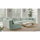 Meridian Shaggy Mint Corduroy Performance Fabric Modular Sectional IMAGE 2