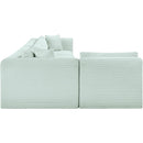  Manufacturer Color_Mint -- Shaggy 140" Mint Corduroy Performance Fabric Upholstered 5 pc Modular Sectional IMAGE 4