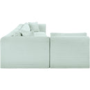 Meridian Shaggy Mint Corduroy Performance Fabric Modular Sectional IMAGE 4