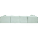  Manufacturer Color_Mint -- Shaggy 140" Mint Corduroy Performance Fabric Upholstered 5 pc Modular Sectional IMAGE 5