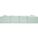 Meridian Shaggy Mint Corduroy Performance Fabric Modular Sectional IMAGE 5