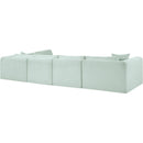  Manufacturer Color_Mint -- Shaggy 140" Mint Corduroy Performance Fabric Upholstered 5 pc Modular Sectional IMAGE 7