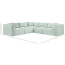  Manufacturer Color_Mint -- Shaggy 109" Mint Corduroy Performance Fabric Upholstered 5 pc Modular Sectional IMAGE 11