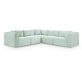  Manufacturer Color_Mint -- Shaggy 109" Mint Corduroy Performance Fabric Upholstered 5 pc Modular Sectional IMAGE 1