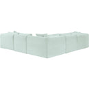  Manufacturer Color_Mint -- Shaggy 109" Mint Corduroy Performance Fabric Upholstered 5 pc Modular Sectional IMAGE 5