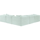 Meridian Shaggy Mint Corduroy Performance Fabric Modular Sectional IMAGE 5