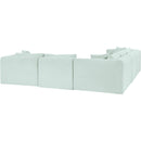 Manufacturer Color_Mint -- Shaggy 109" Mint Corduroy Performance Fabric Upholstered 5 pc Modular Sectional IMAGE 7