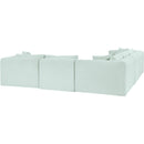 Meridian Shaggy Mint Corduroy Performance Fabric Modular Sectional IMAGE 7