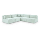 Meridian Shaggy Mint Corduroy Performance Fabric Modular Sectional IMAGE 1