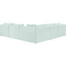  Manufacturer Color_Mint -- Shaggy 101" Mint Corduroy Performance Fabric Upholstered 5 pc Modular Sectional IMAGE 5