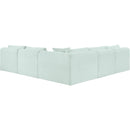 Meridian Shaggy Mint Corduroy Performance Fabric Modular Sectional IMAGE 5
