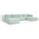  Manufacturer Color_Mint -- Shaggy 145" Mint Corduroy Performance Fabric Upholstered 5 pc Modular Sectional IMAGE 12