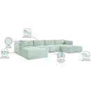  Manufacturer Color_Mint -- Shaggy 145" Mint Corduroy Performance Fabric Upholstered 5 pc Modular Sectional IMAGE 13