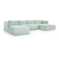  Manufacturer Color_Mint -- Shaggy 145" Mint Corduroy Performance Fabric Upholstered 5 pc Modular Sectional IMAGE 1