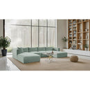  Manufacturer Color_Mint -- Shaggy 145" Mint Corduroy Performance Fabric Upholstered 5 pc Modular Sectional IMAGE 2
