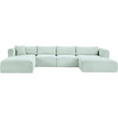 Meridian Shaggy Mint Corduroy Performance Fabric Modular Sectional IMAGE 3