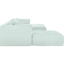 Meridian Shaggy Mint Corduroy Performance Fabric Modular Sectional IMAGE 4