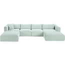  Manufacturer Color_Mint -- Shaggy 145" Mint Corduroy Performance Fabric Upholstered 5 pc Modular Sectional IMAGE 6