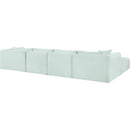 Manufacturer Color_Mint -- Shaggy 145" Mint Corduroy Performance Fabric Upholstered 5 pc Modular Sectional IMAGE 7