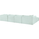 Meridian Shaggy Mint Corduroy Performance Fabric Modular Sectional IMAGE 7