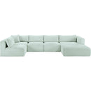  Manufacturer Color_Mint -- Shaggy 145" Mint Corduroy Performance Fabric Upholstered 5 pc Modular Sectional IMAGE 3