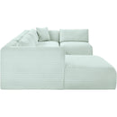  Manufacturer Color_Mint -- Shaggy 145" Mint Corduroy Performance Fabric Upholstered 5 pc Modular Sectional IMAGE 4