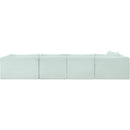  Manufacturer Color_Mint -- Shaggy 145" Mint Corduroy Performance Fabric Upholstered 5 pc Modular Sectional IMAGE 5