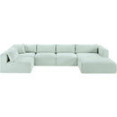  Manufacturer Color_Mint -- Shaggy 145" Mint Corduroy Performance Fabric Upholstered 5 pc Modular Sectional IMAGE 6