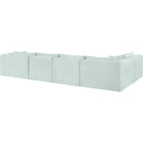  Manufacturer Color_Mint -- Shaggy 145" Mint Corduroy Performance Fabric Upholstered 5 pc Modular Sectional IMAGE 7