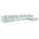  Manufacturer Color_Mint -- Shaggy 176" Mint Corduroy Performance Fabric Upholstered 5 pc Modular Sectional IMAGE 12