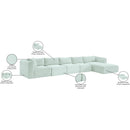  Manufacturer Color_Mint -- Shaggy 176" Mint Corduroy Performance Fabric Upholstered 5 pc Modular Sectional IMAGE 13
